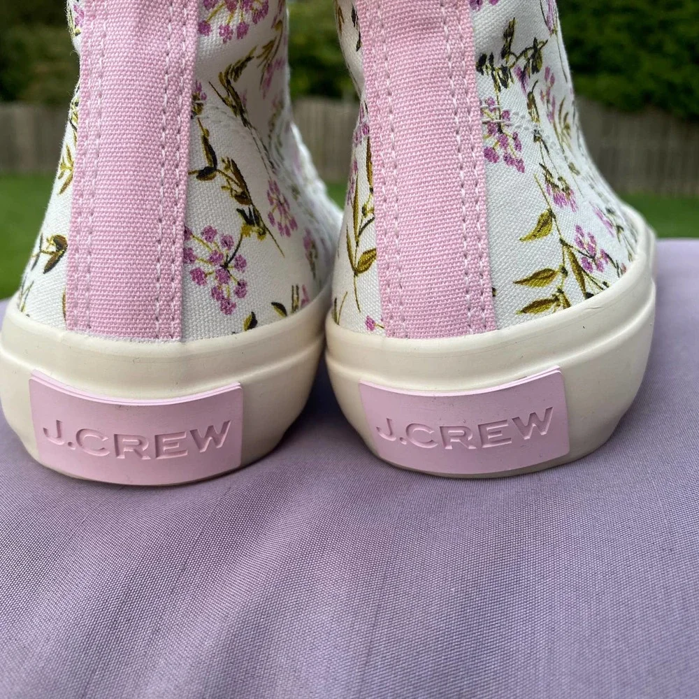 J. Crew Whisp Floral Hi Top Fashion Sneaker Shoe  Women's size 7   BF748 - Picture 6 of 10